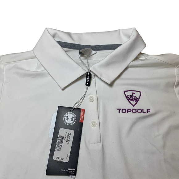 Under Armour polo girls YL white SPF 30 TOP GOLF - Picture 2 of 4